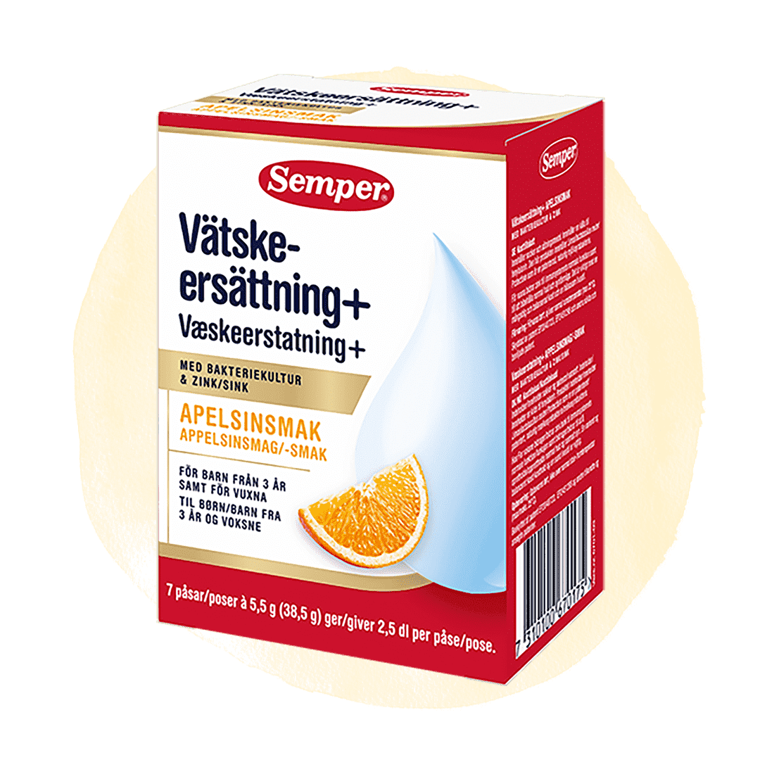 væskeerstatning+ appelsin med bakteriekultur