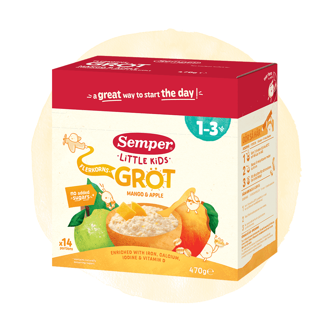 Flerkornsgrød mango & apple 1-3 år